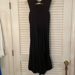 CREA Concept Black Asymmetrical Knit Elastane Blend Flattering Dress